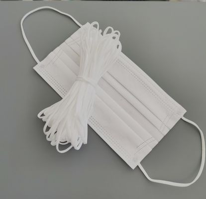 a orelha elástica 5mm branca de 3.5mm dá laços na faixa da corda para a máscara protetora descartável