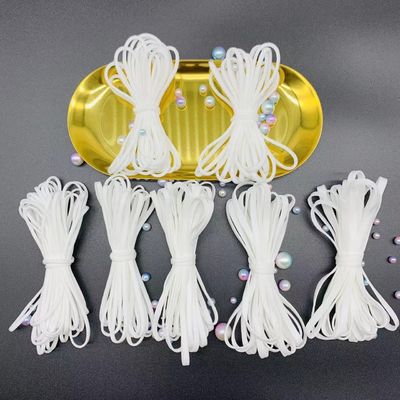 A orelha elástica da máscara cirúrgica dá laços para a faixa de elástico branca 3mm do laço da orelha da máscara protetora