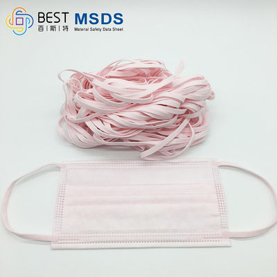 Faixa elástica cor-de-rosa para a largura de Earloop 5mm da máscara
