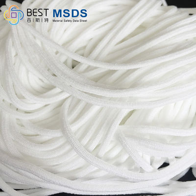 A faixa de corda elástica da corda do cabo do círculo branco de nylon do Spandex grava 2.5mm 2.8mm 3mm