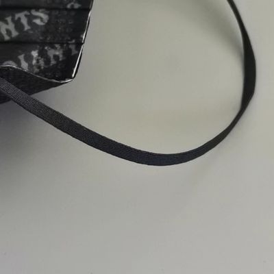 Acessórios elásticos pretos da máscara protetora da faixa 3mm 3.5mm 4mm do cabo de Earloop