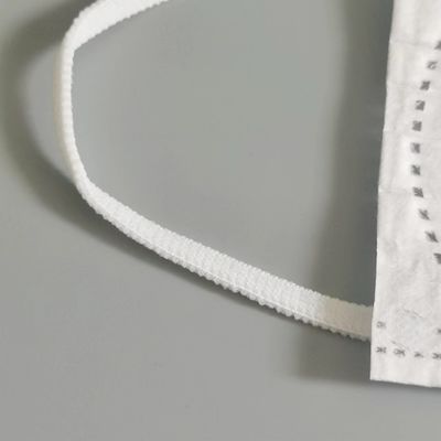 1/8&quot; orelha elástica muito macia dão laços na faixa branca do desgaste para a máscara protetora descartável da criança de 3 dobras