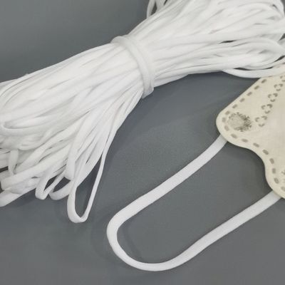 A orelha elástica da máscara protetora do poliéster do Spandex dá laços no laço liso branco 3.5mm da orelha