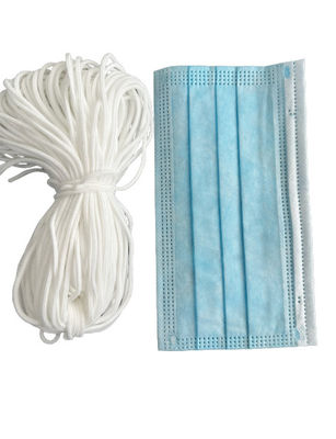 Faixa elástica EarLoop do Webbing do círculo de nylon do poliéster para a máscara protetora 3ply 2.8mm