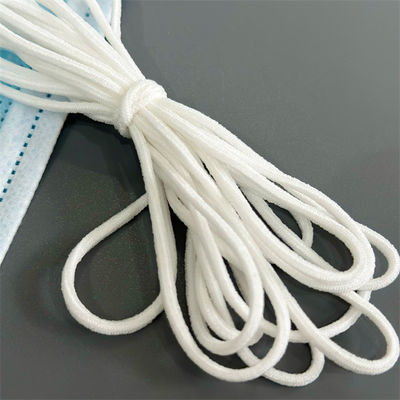 2.5mm 2.8mm 3mm linha branca da faixa elástica de Earloop do círculo de 3/16&quot; 1/8 de polegada para a máscara