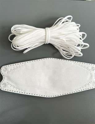 Faixas elásticas brancas de nylon da orelha do poliéster para a máscara protetora 3D coreana 3.5mm 4mm 5mm