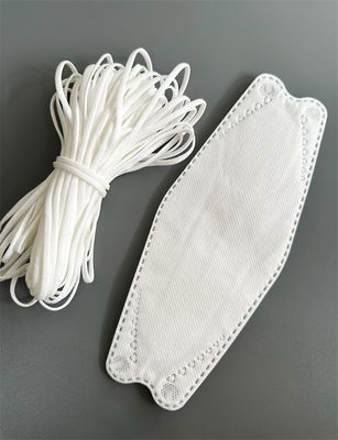 Faixas elásticas brancas de nylon da orelha do poliéster para a máscara protetora 3D coreana 3.5mm 4mm 5mm
