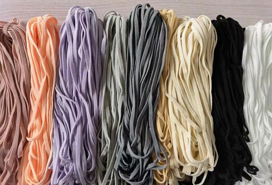 Poliéster descartável elástico liso Earloop da cor da venda por atacado 4MM 5MM da fábrica